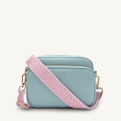 Pale Pink & White Chevron Strap