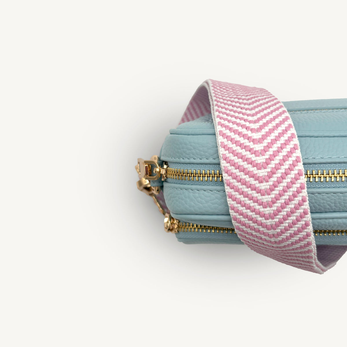 Pale Pink & White Chevron Strap