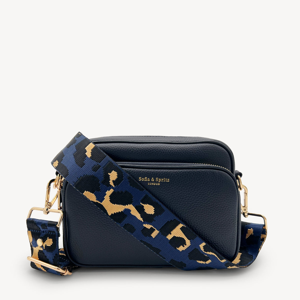 Navy & Gold Leopard Strap