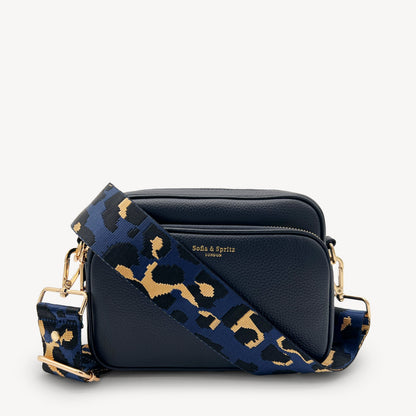 Navy & Gold Leopard Strap