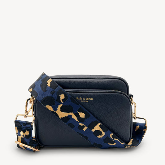Navy & Gold Leopard Strap