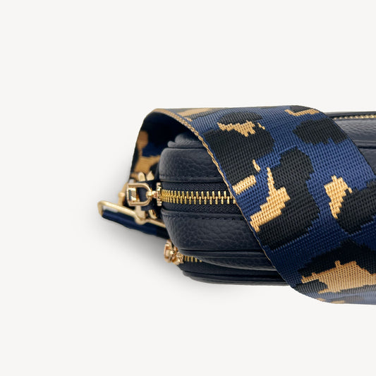 Navy & Gold Leopard Strap