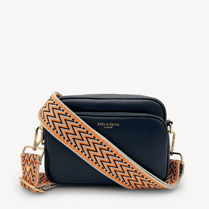 Orange, Black & Stone Aztec Strap