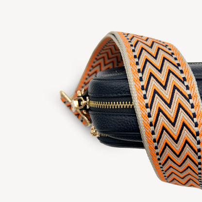 Orange, Black & Stone Aztec Strap
