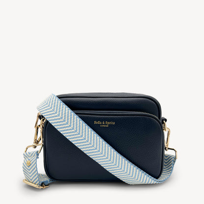 Sky Blue & White Chevron Strap