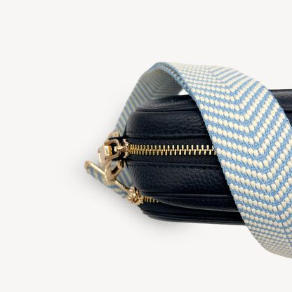 Sky Blue & White Chevron Strap