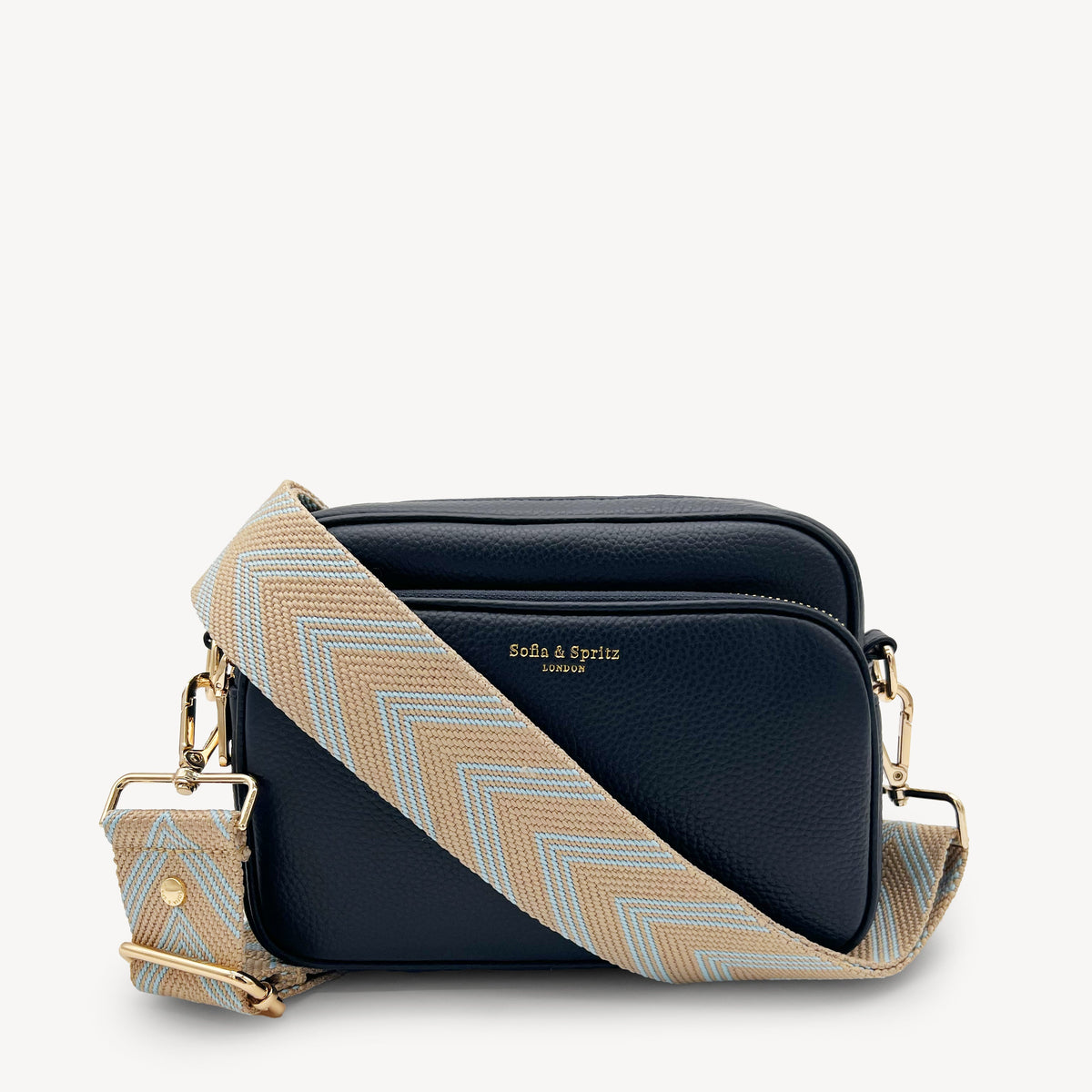 Pale Blue & Tan Arrow Strap