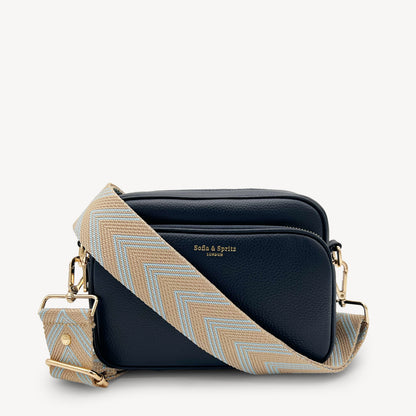 Pale Blue & Tan Arrow Strap