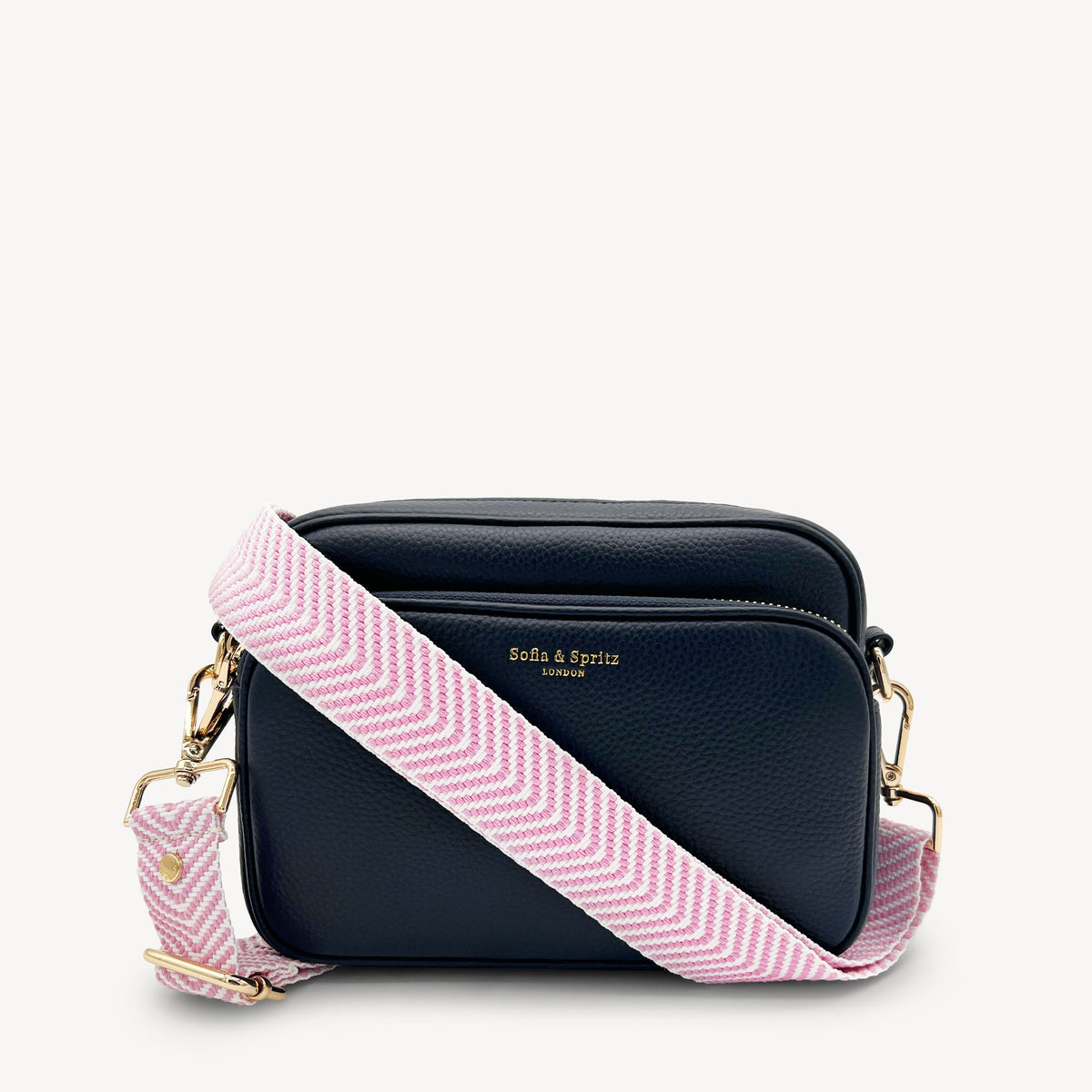 Pale Pink & White Chevron Strap