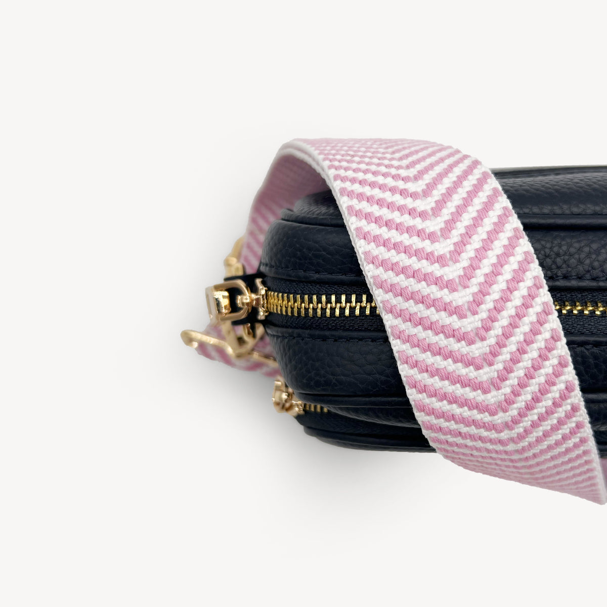 Pale Pink & White Chevron Strap
