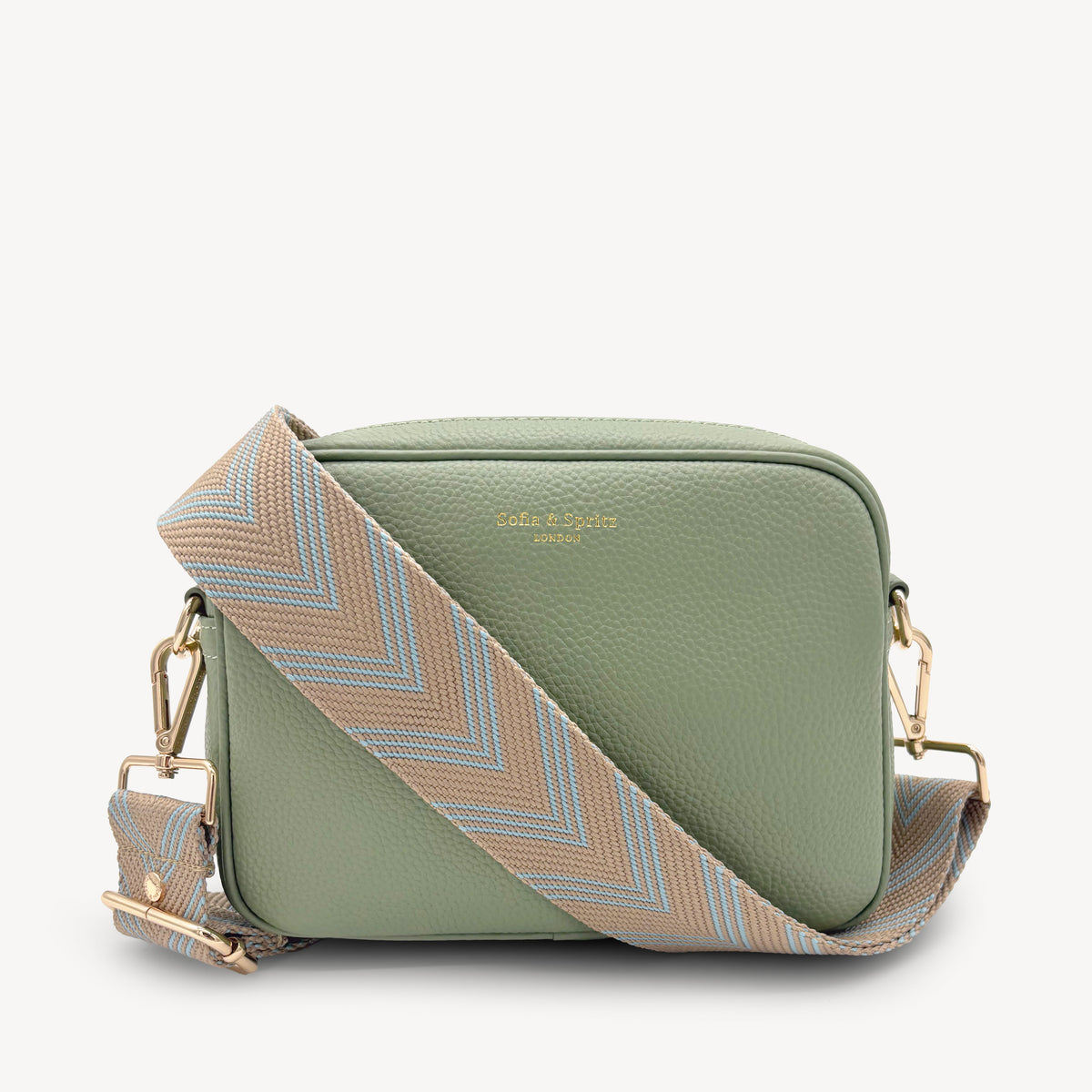 Pale Blue & Tan Arrow Strap