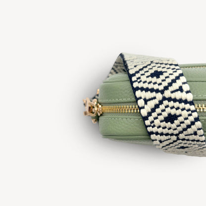 Navy & White Embroidered Strap