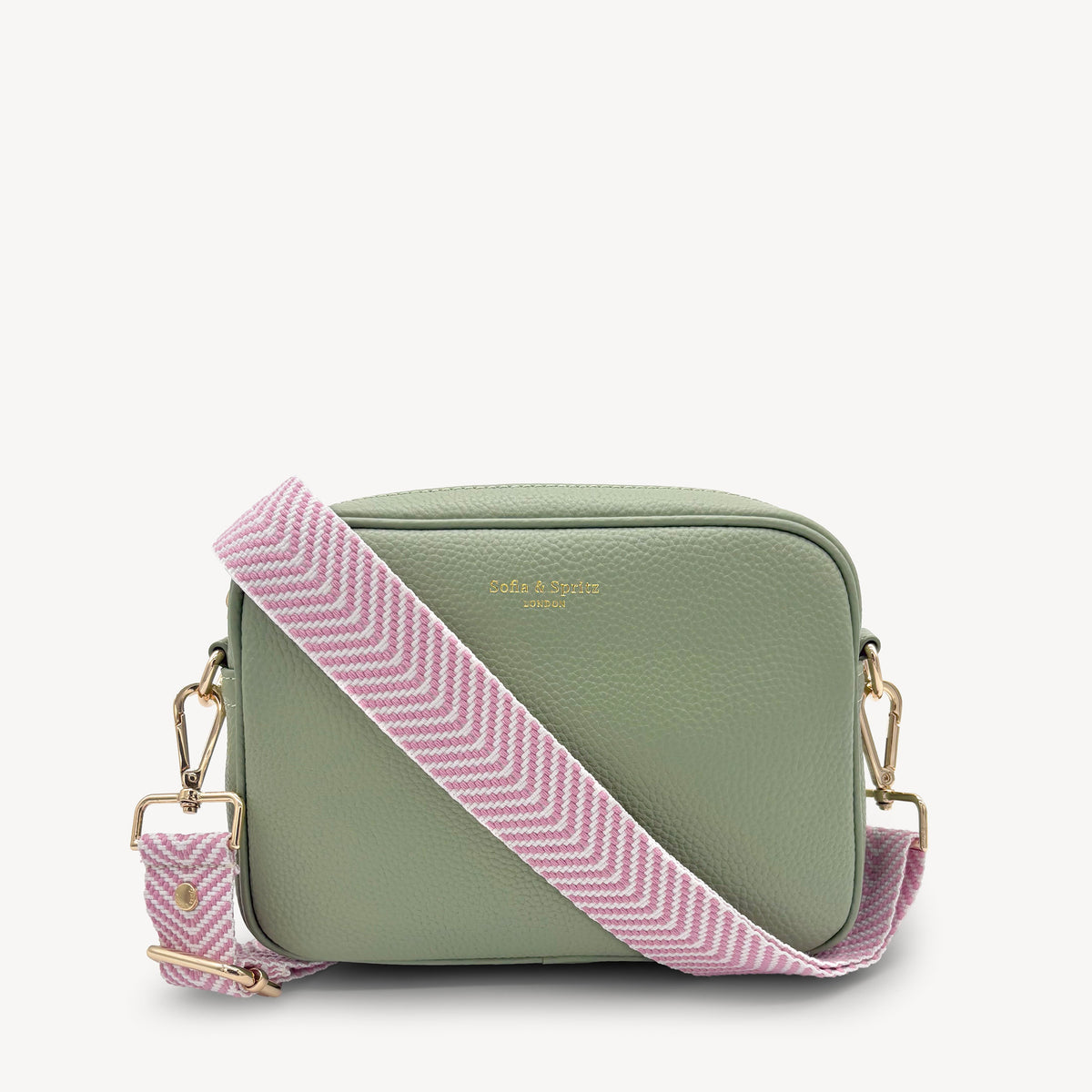Pale Pink & White Chevron Strap