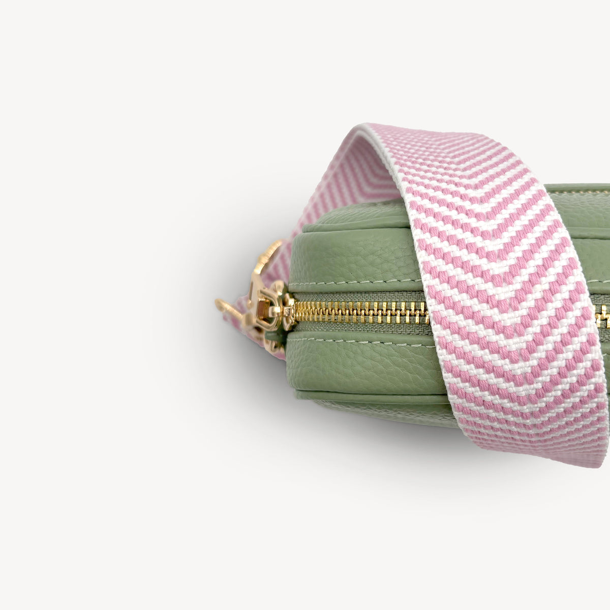 Pale Pink & White Chevron Strap