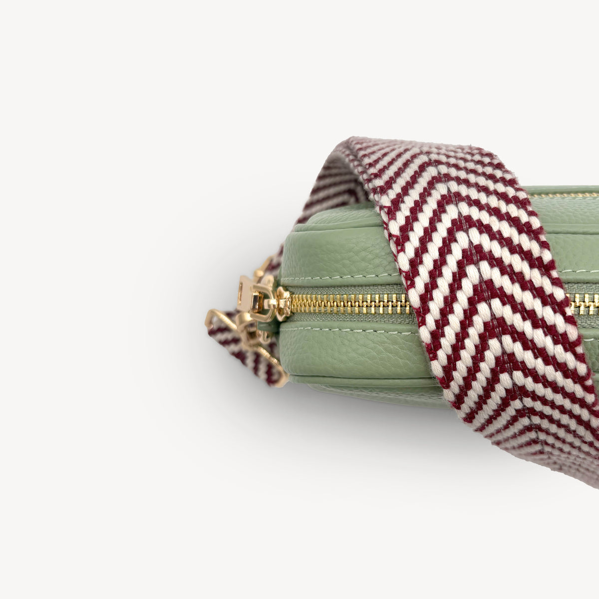 Burgundy & White Chevron Strap