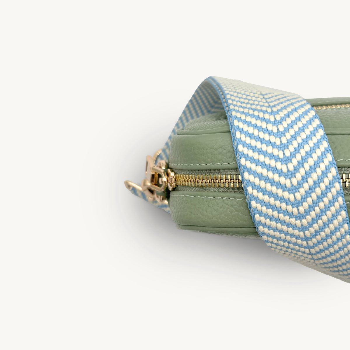Sky Blue & White Chevron Strap