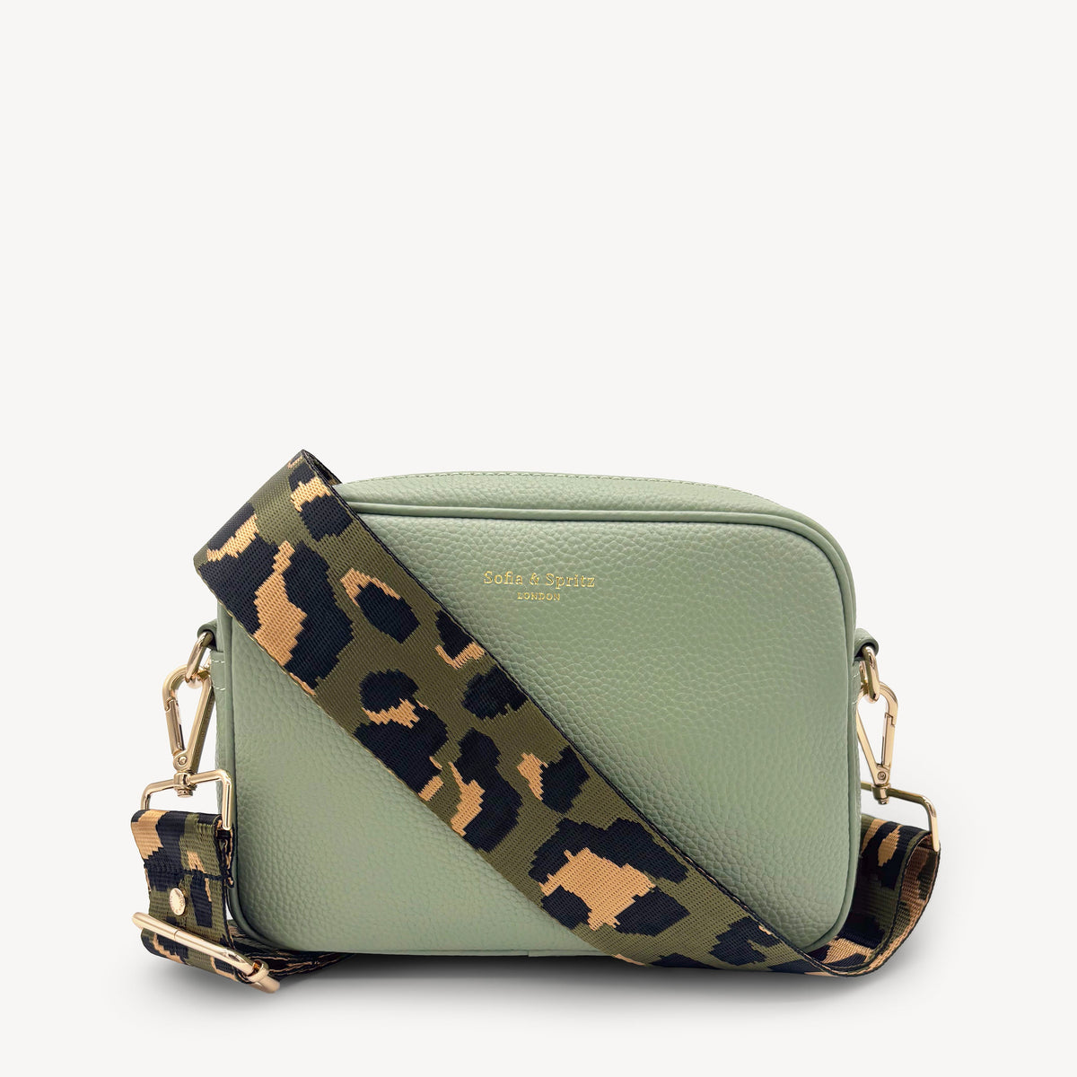 Olive Green & Gold Leopard Strap