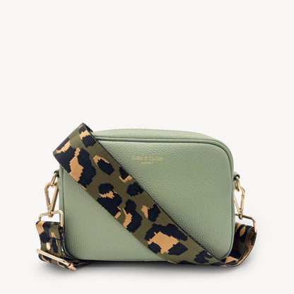 Olive Green & Gold Leopard Strap