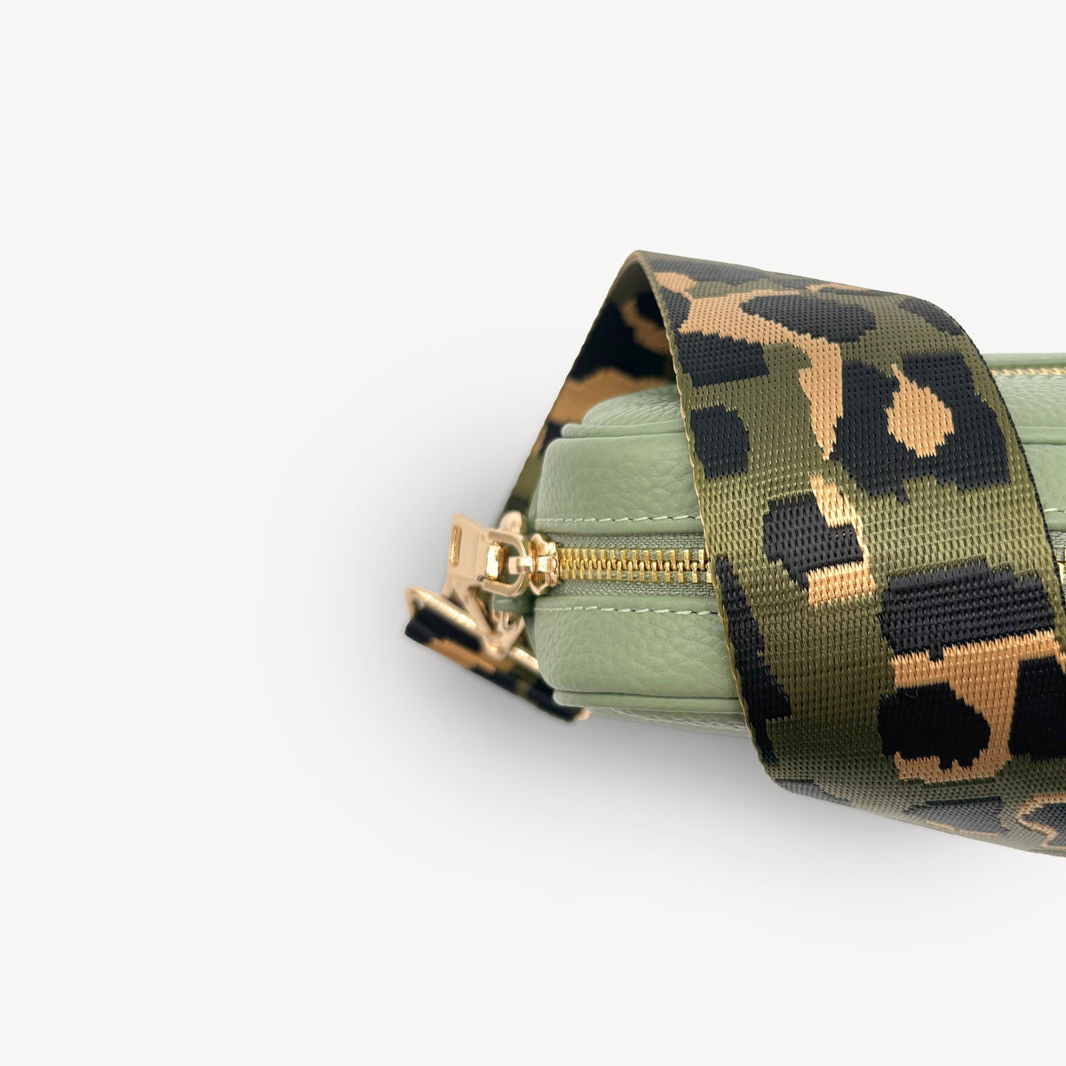 Olive Green & Gold Leopard Strap