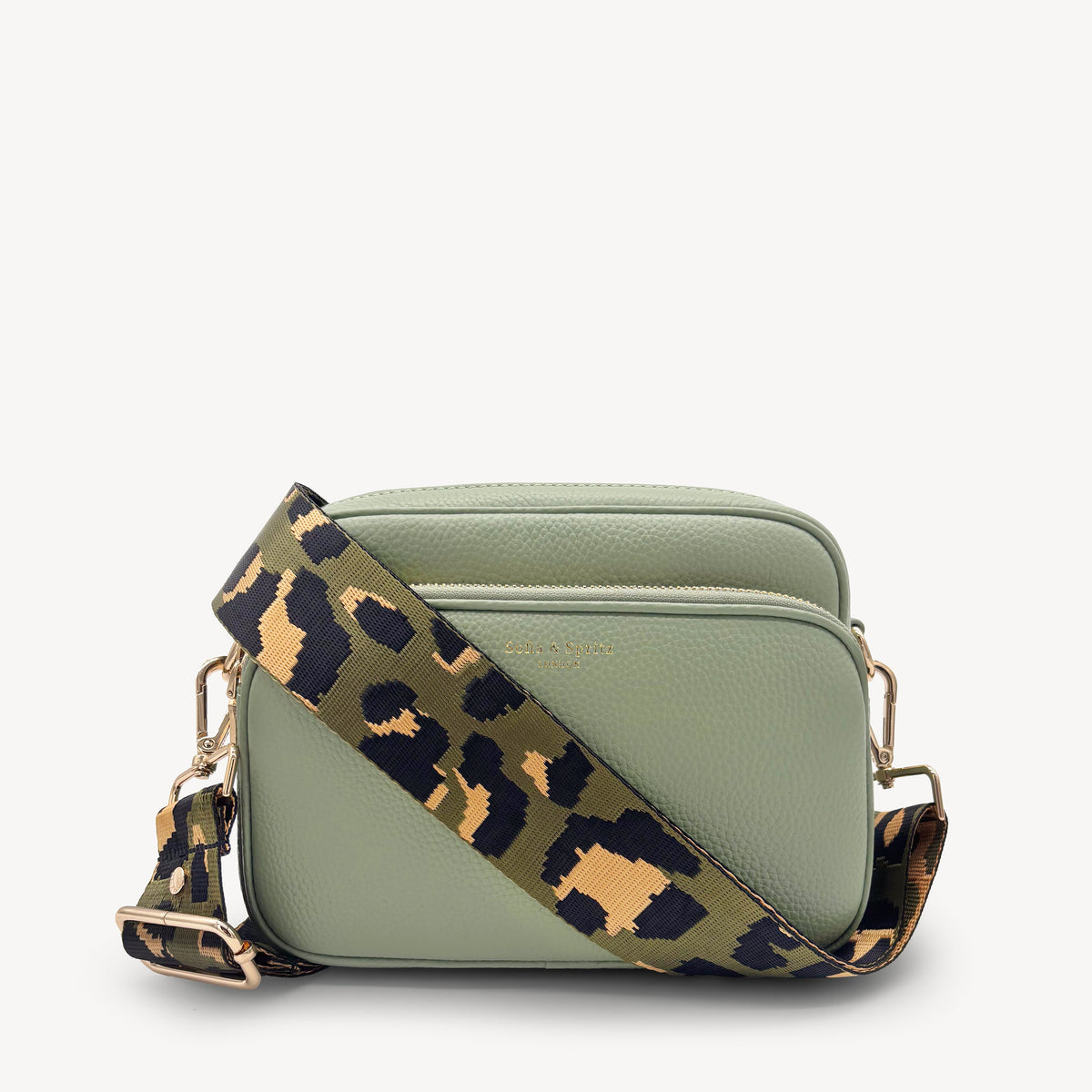 Olive Green & Gold Leopard Strap
