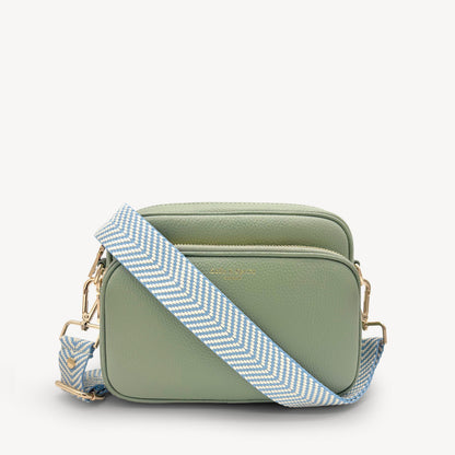 Sky Blue & White Chevron Strap