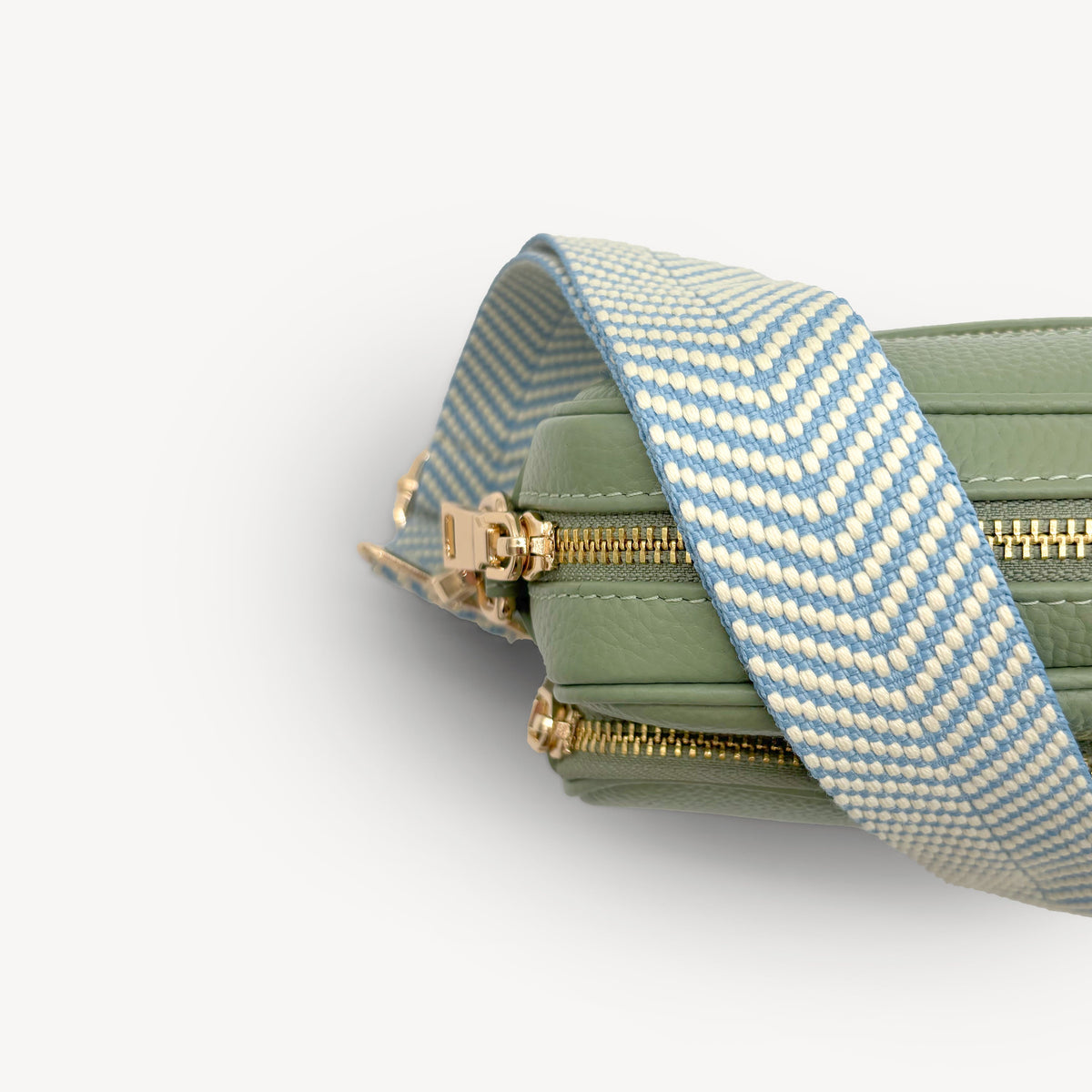 Sky Blue & White Chevron Strap