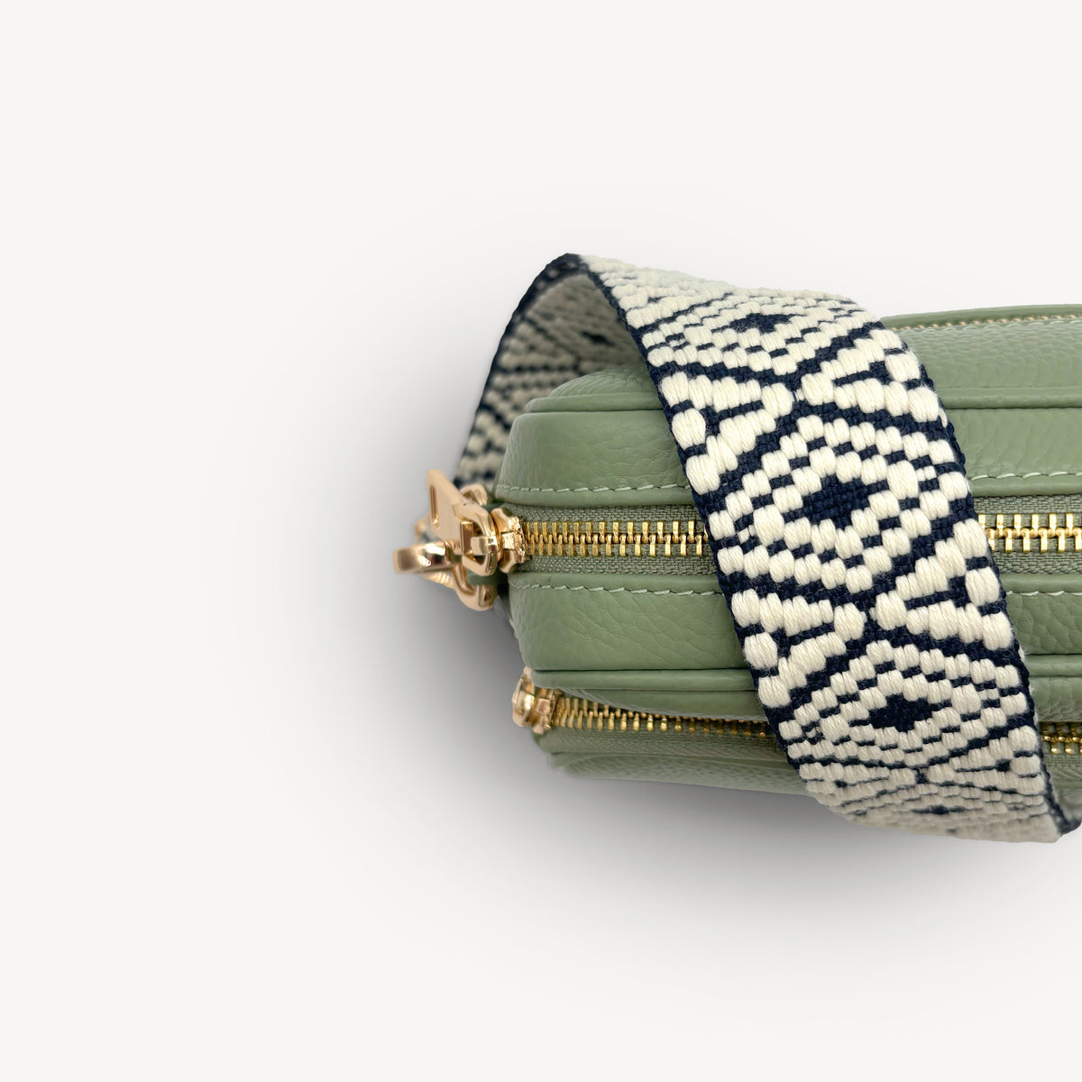 Navy & White Embroidered Strap