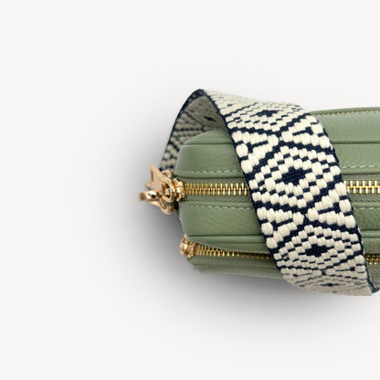Navy & White Embroidered Strap