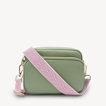 Pale Pink & White Chevron Strap