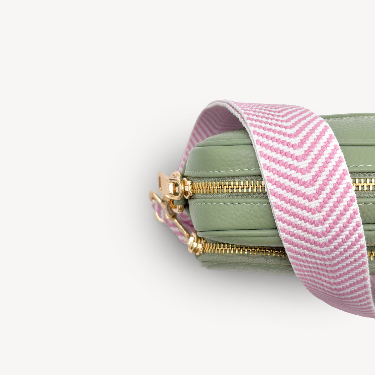 Pale Pink & White Chevron Strap
