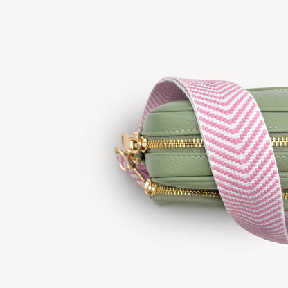 Pale Pink & White Chevron Strap