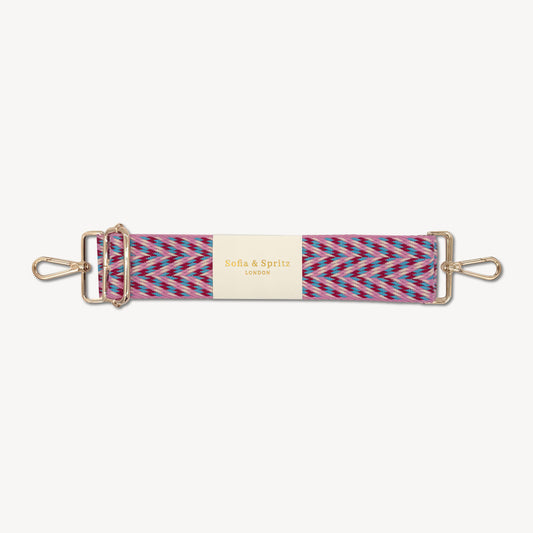 Pink & Blue Herringbone Strap