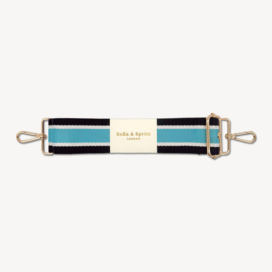 Sky Blue & Black Stripe Strap