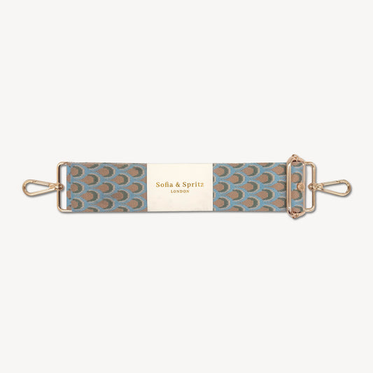 Sky Blue & Stone Peacock Strap