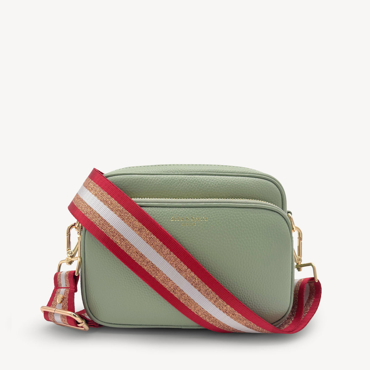 Red & Gold Glitter Stripe Strap