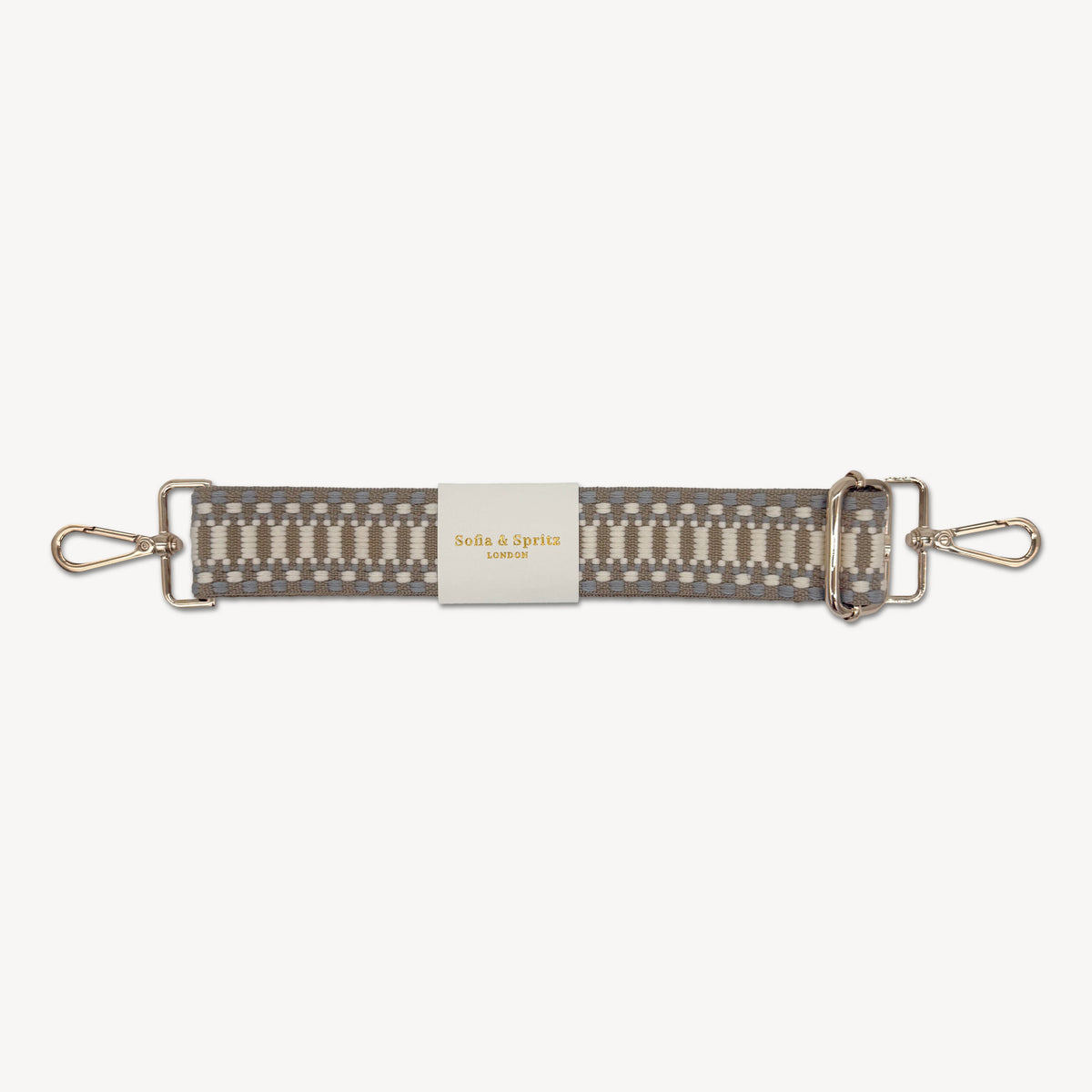 Taupe & White Stitch Strap