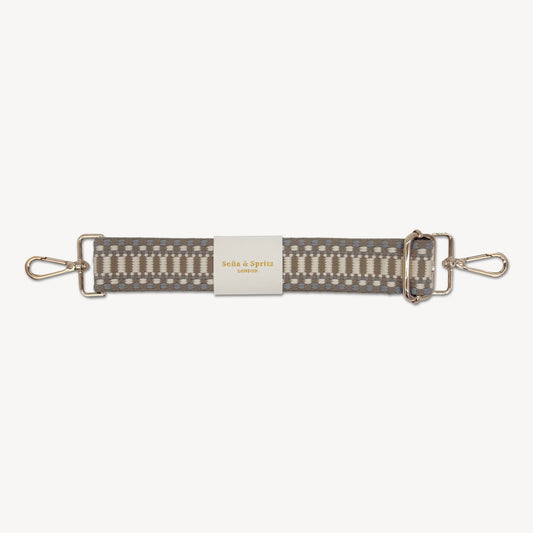 Taupe & White Stitch Strap