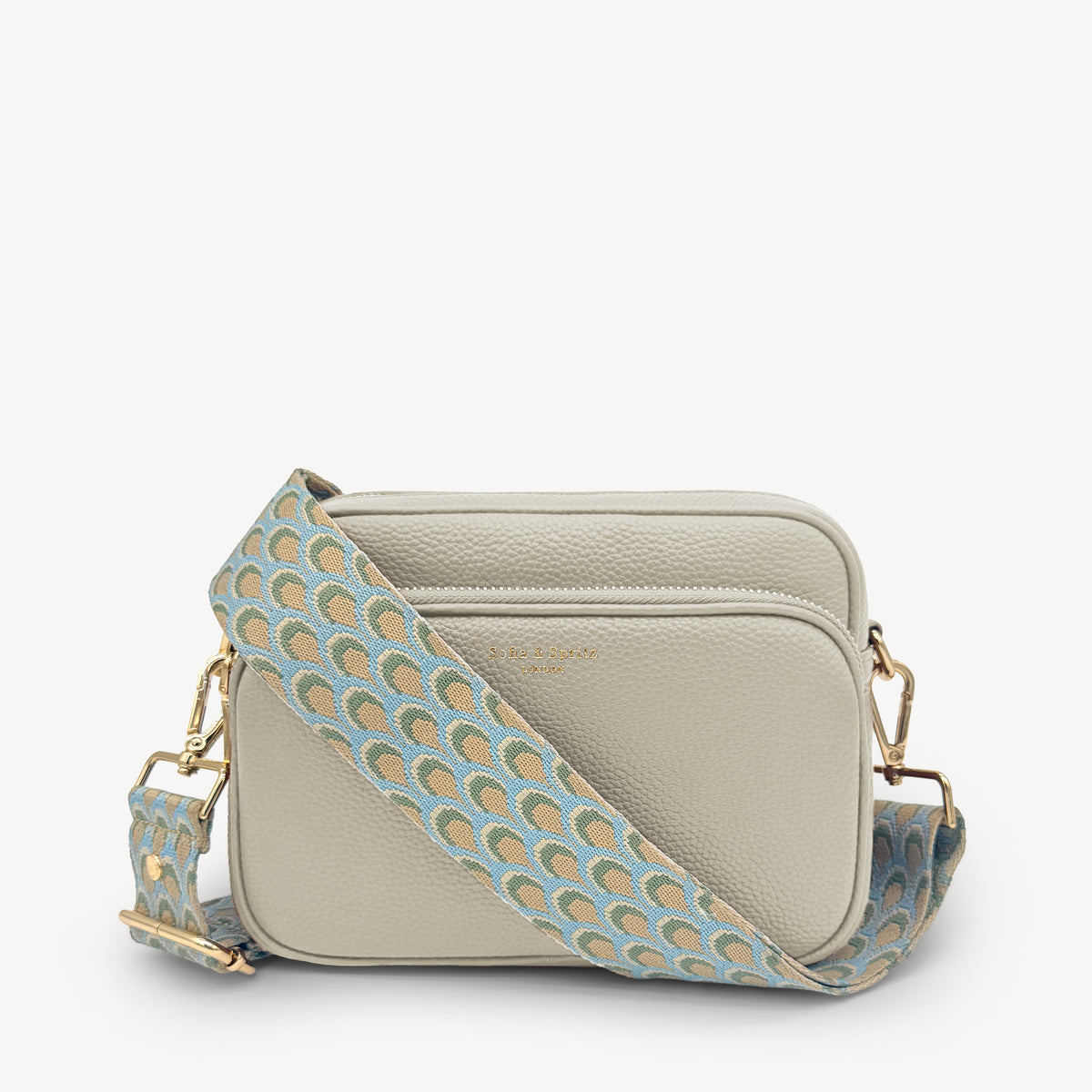 Sky Blue & Stone Peacock Strap
