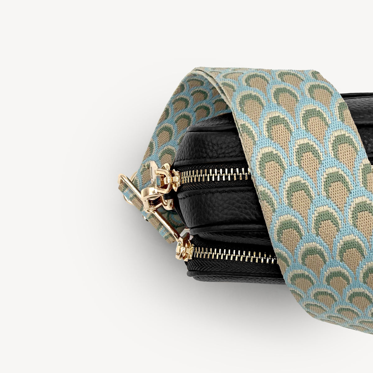 Sky Blue & Stone Peacock Strap