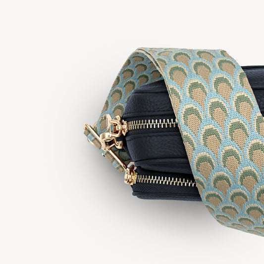 Sky Blue & Stone Peacock Strap