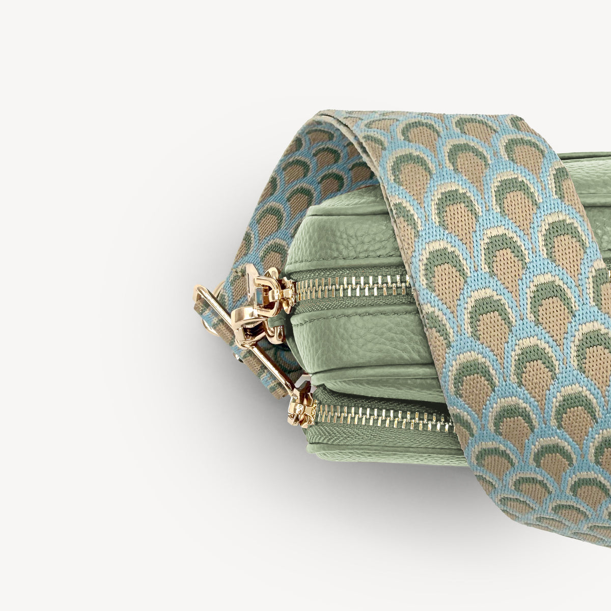 Sky Blue & Stone Peacock Strap