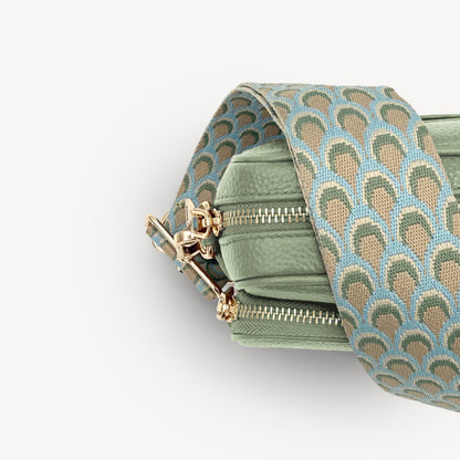 Sky Blue & Stone Peacock Strap