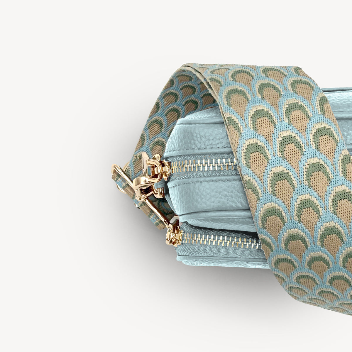 Sky Blue & Stone Peacock Strap