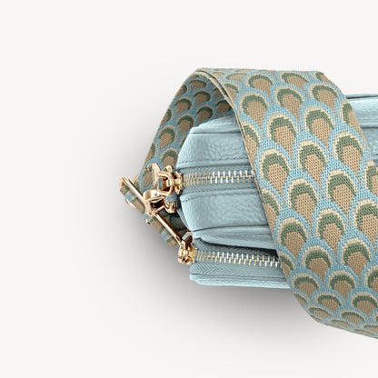 Sky Blue & Stone Peacock Strap