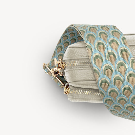 Sky Blue & Stone Peacock Strap