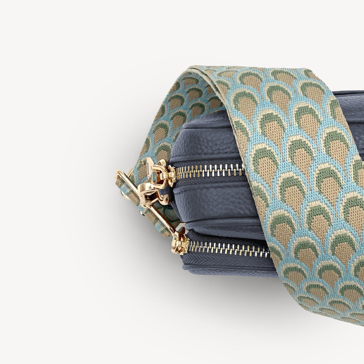 Sky Blue & Stone Peacock Strap