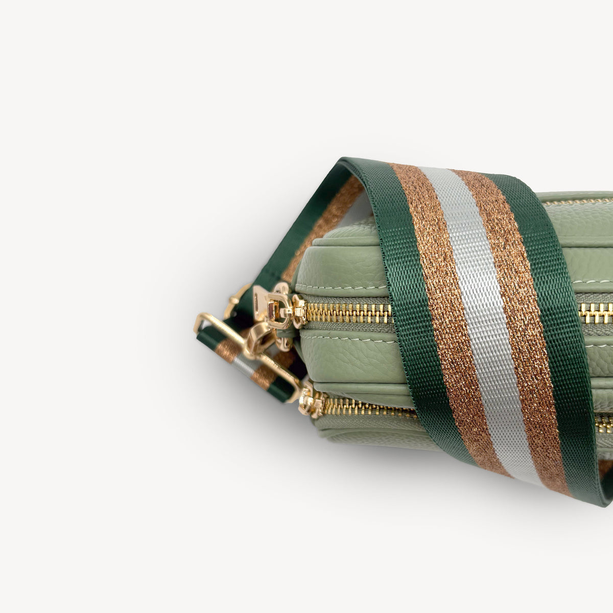 Green & Gold Glitter Stripe Strap