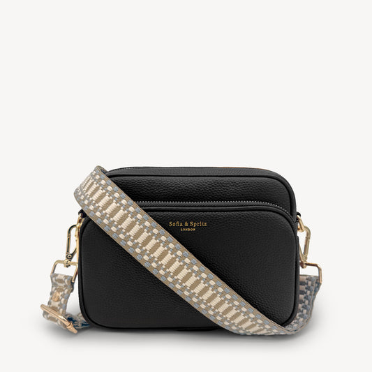 Taupe & White Stitch Strap