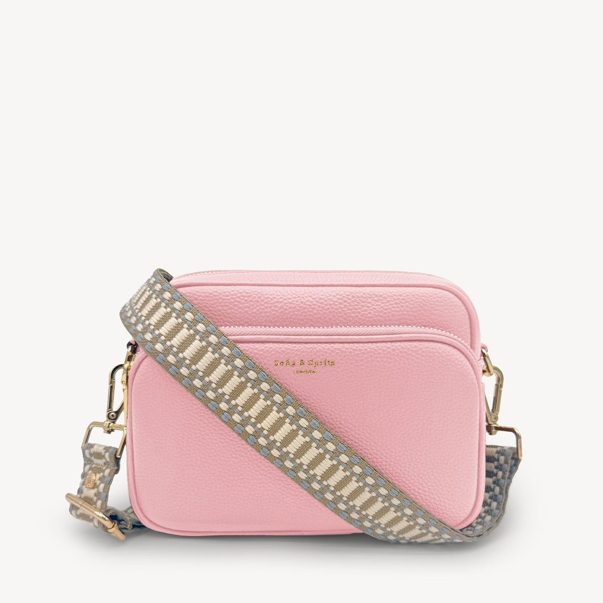 Taupe & White Stitch Strap