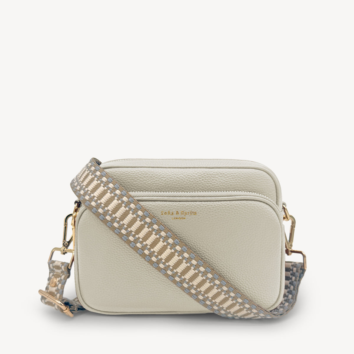 Taupe & White Stitch Strap
